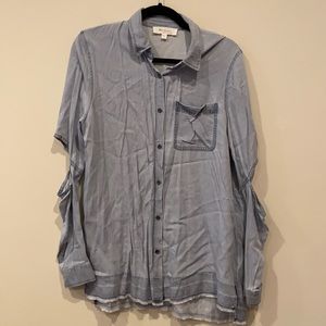 Long Button-Down with Elbow Hole